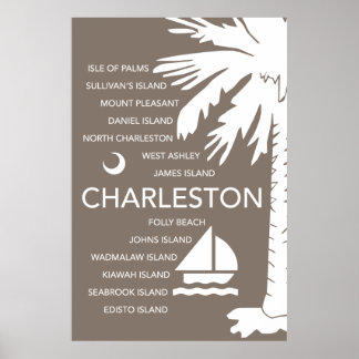 Charleston SC Städer - Brown Poster