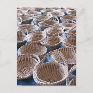 Charleston SC Sweetgrass Basket vycard Vykort