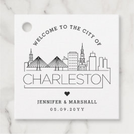 Charleston Skyline | Välkomsthälsoförmån för bröll Gåvor Etiketter