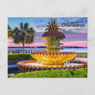 Charleston, South Carolina Beval Night Vykort