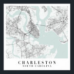 Charleston South Carolina Blue Vatten Street Karta Poster<br><div class="desc">Charleston South Carolina Blue Vatten Street Karta</div>
