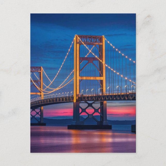 Charleston, South Carolina Bridge på natten Vykort (Framsida)