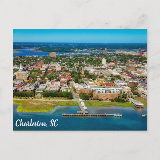Charleston South Carolina City Skyline Photo Vykort (Framsida)