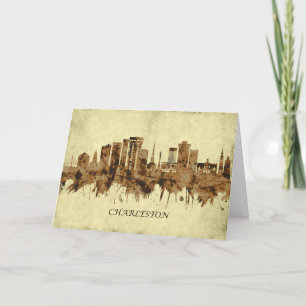 Charleston South Carolina Cityscape Helgkort