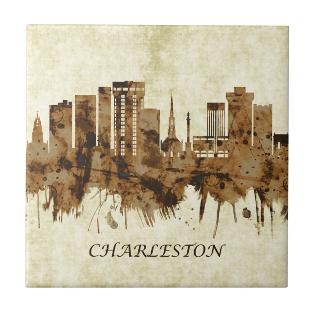 Charleston South Carolina Cityscape Kakelplatta (Framsidan)