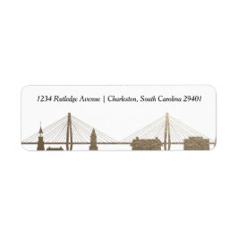 Charleston South Carolina Faux Guld Label Returadress Etikett