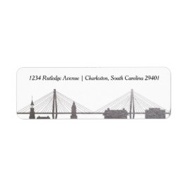 Charleston South Carolina Faux Silver Label Returadress Etikett