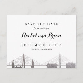 Charleston South Carolina Faux Silver vycard Meddelande Vykort