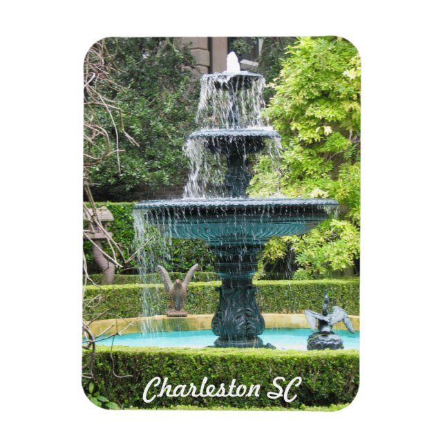 Charleston South Carolina Garden Fontän Magnet (Vertikal)