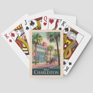 Charleston South Carolina Illustration Travel Art Casinokort