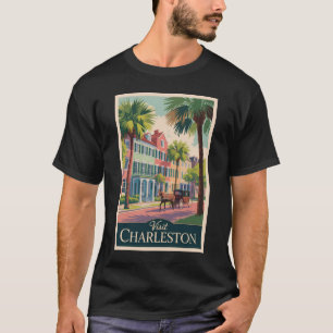 Charleston South Carolina Illustration Travel Art T Shirt