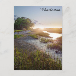 Charleston South Carolina Low Land Sunset Photo Vykort
