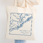 Charleston South Carolina Navy Blue Bröllop Tygkasse<br><div class="desc">Önska dina gäster med den här eleganten, marinblå Lowcountry South Carolina karta-temed bröllop i väskan, perfekt för din Charleston firande. Perfekt för historiska och romantiska platser som William Aiken House, Boone Hall Plantation, Magnolia Plantation and Gardens, Cedar Room, Lowndes Grove Plantation, Legare Waring House, Middleton Ställe, Gadsden House, guvernören Thomas...</div>