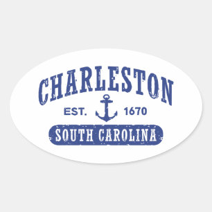 Charleston South Carolina Ovalt Klistermärke
