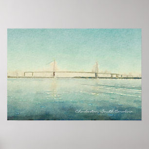 Charleston South Carolina överbryggar Poster