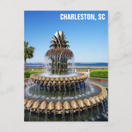 Charleston South Carolina Pineapple Fontän Vykort