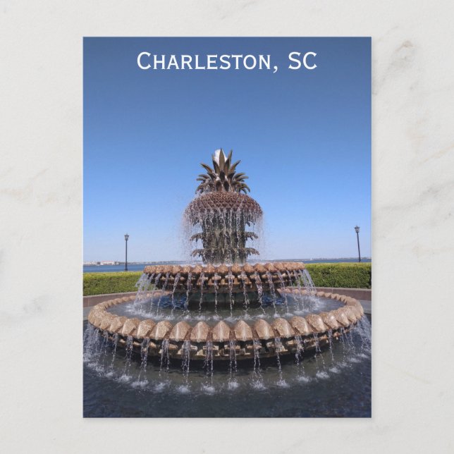 Charleston South Carolina Pineapple Fontän Vykort (Framsida)