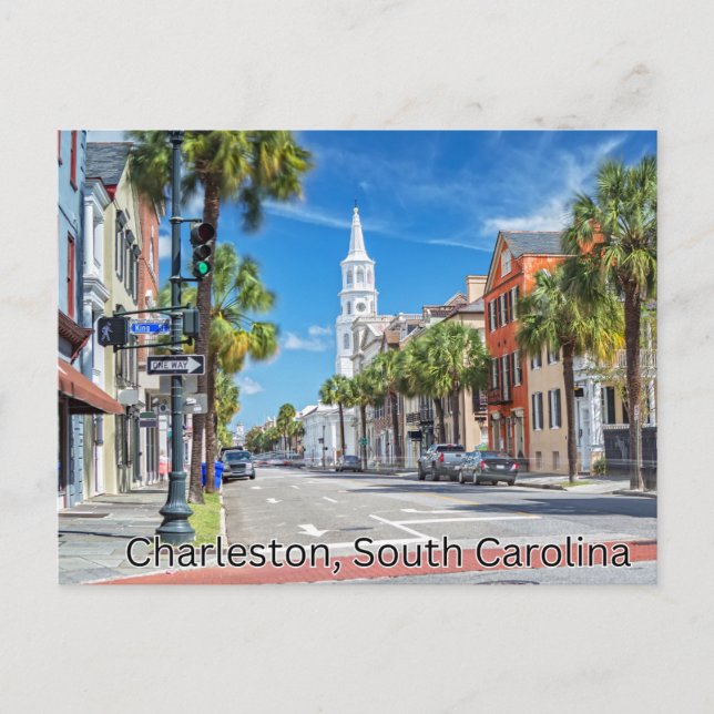 Charleston, South Carolina Postcard Souvenir Vykort (Framsida)