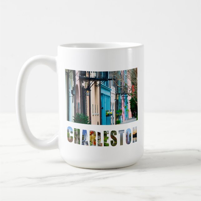 Charleston South Carolina Rainbow Row Houses Kaffemugg (Vänster)