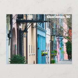 Charleston South Carolina Rainbow Row Houses Vykort