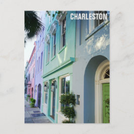 Charleston South Carolina Rainbow Row-hus Vykort