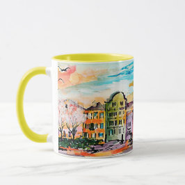 Charleston South Carolina Rainbow Row Whimsical Mugg