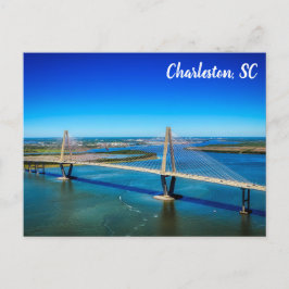 Charleston South Carolina Ravenel Bridge Photo Vykort