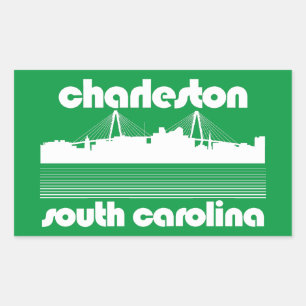 Charleston, South Carolina Rektangulärt Klistermärke