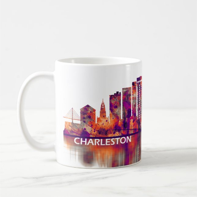 Charleston South Carolina Skyline Kaffemugg (Vänster)