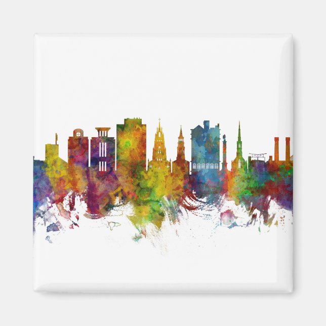 Charleston South Carolina Skyline Magnet (Framsidan)