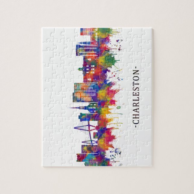 Charleston South Carolina Skyline Pussel (Vertikal)