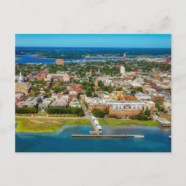Charleston, South Carolina Skyline Vykort (Framsida)