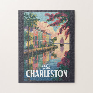 Charleston South Carolina Strandillustration Pussel
