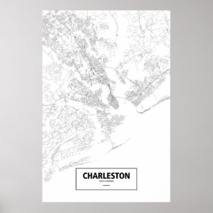 Charleston, South Carolina (svart på vitt) Poster