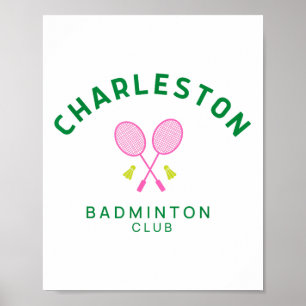 Charleston South Carolina Tennis Badminton Klubb Poster