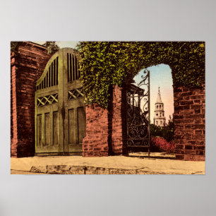 Charleston South Carolina Tradd gataSpire Poster