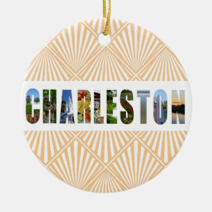 Charleston South Carolina Travel Foton jul Julgransprydnad Keramik