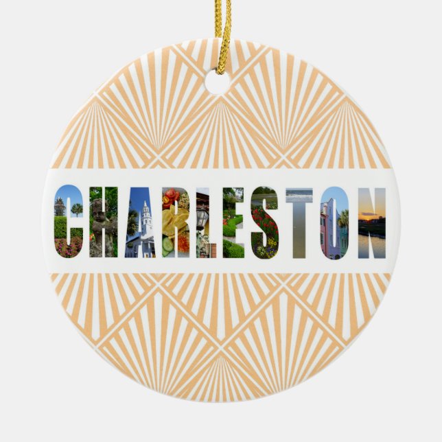 Charleston South Carolina Travel Foton jul Julgransprydnad Keramik (Framsidan)