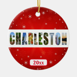 Charleston South Carolina Travel Foton jul Julgransprydnad Keramik
