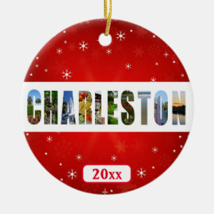 Charleston South Carolina Travel Foton jul Julgransprydnad Keramik
