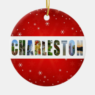 Charleston South Carolina Travel Foton jul Julgransprydnad Keramik