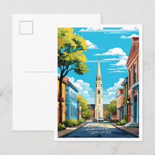 Charleston South Carolina Travel Illustration Vykort