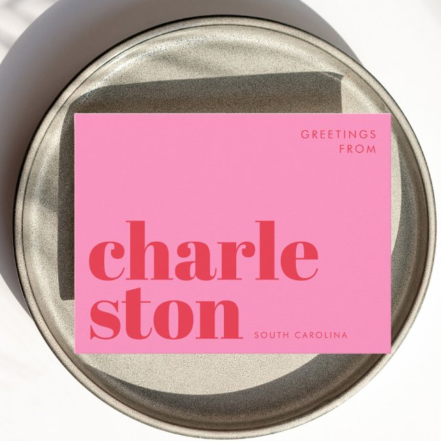 Charleston South Carolina typografi vykort (Skapare uppladdad)