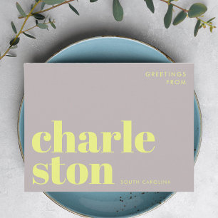 Charleston South Carolina typografi vykort