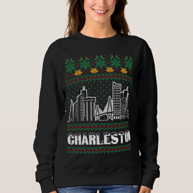 Charleston South Carolina Ugly jul T Shirt (Framsida)