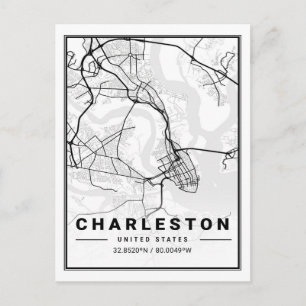 Charleston South Carolina USA Travel City Karta Vykort