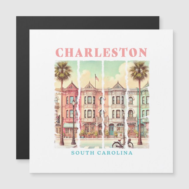 Charleston, South Carolina - Vintage Kung Street (Fram/baksida)