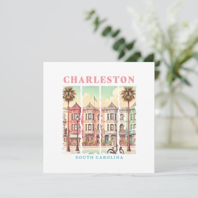 Charleston, South Carolina - Vintage Kung Street (Stående Fram)