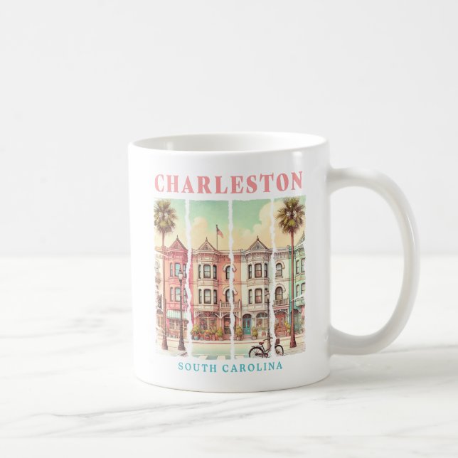 Charleston, South Carolina - Vintage Kung Street Kaffemugg (Höger)