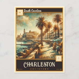 Charleston, South Carolina VINTAGE Vykort